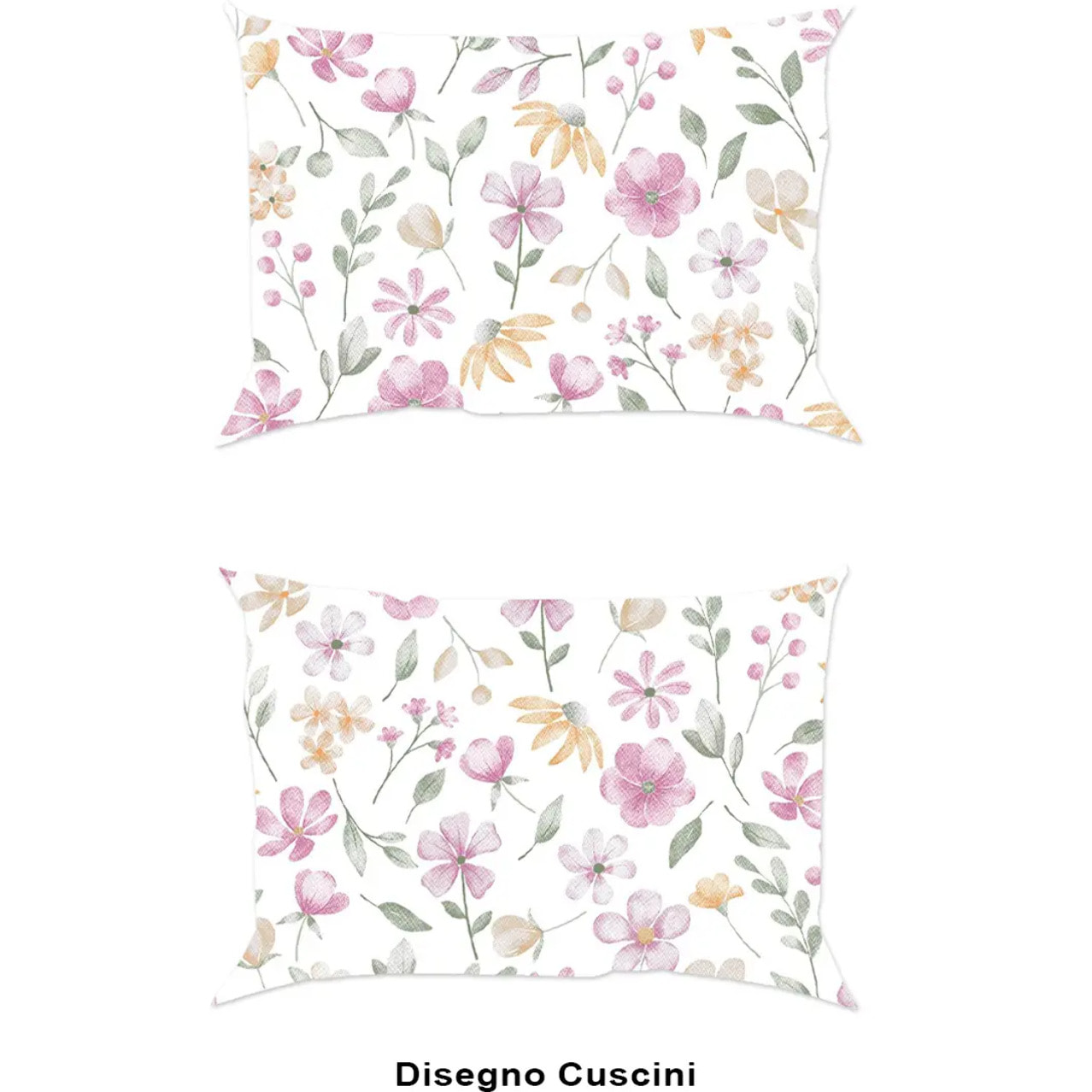 Completo Lenzuola PRIMAVERA ROSA 100% Cotone e Made in Italy fiori floreale