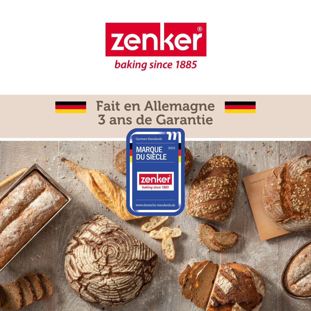 Ensemble de 2 Moules à pain 31cm Zenker Pure