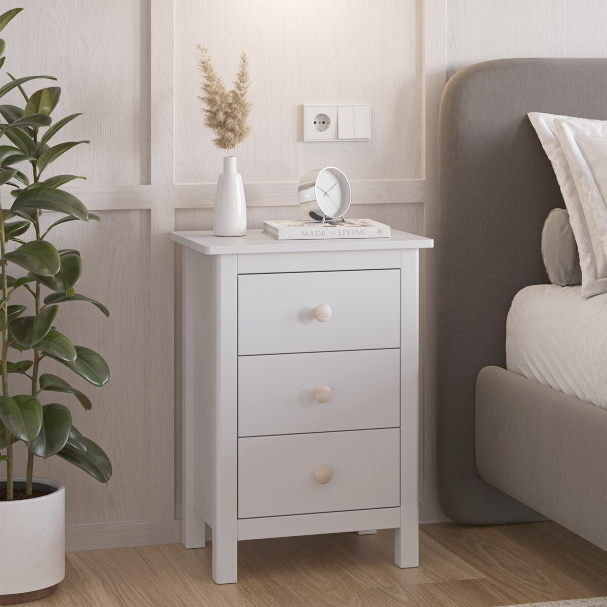 Table de chevet enfant 3 tiroirs en bois - MELVIN