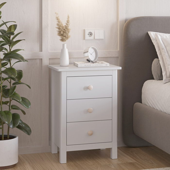 Table de chevet enfant 3 tiroirs en bois - MELVIN