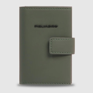 Piquadro Portacarte automatico in metallo, schermato con protezione RFID