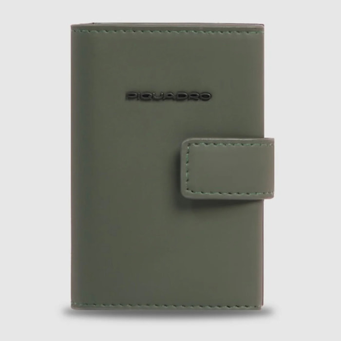 Piquadro Portacarte automatico in metallo, schermato con protezione RFID