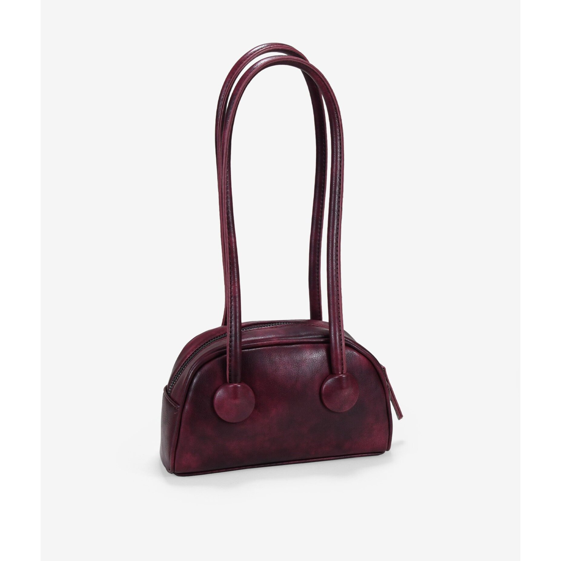 Bolso de hombro burdeos con cremallera