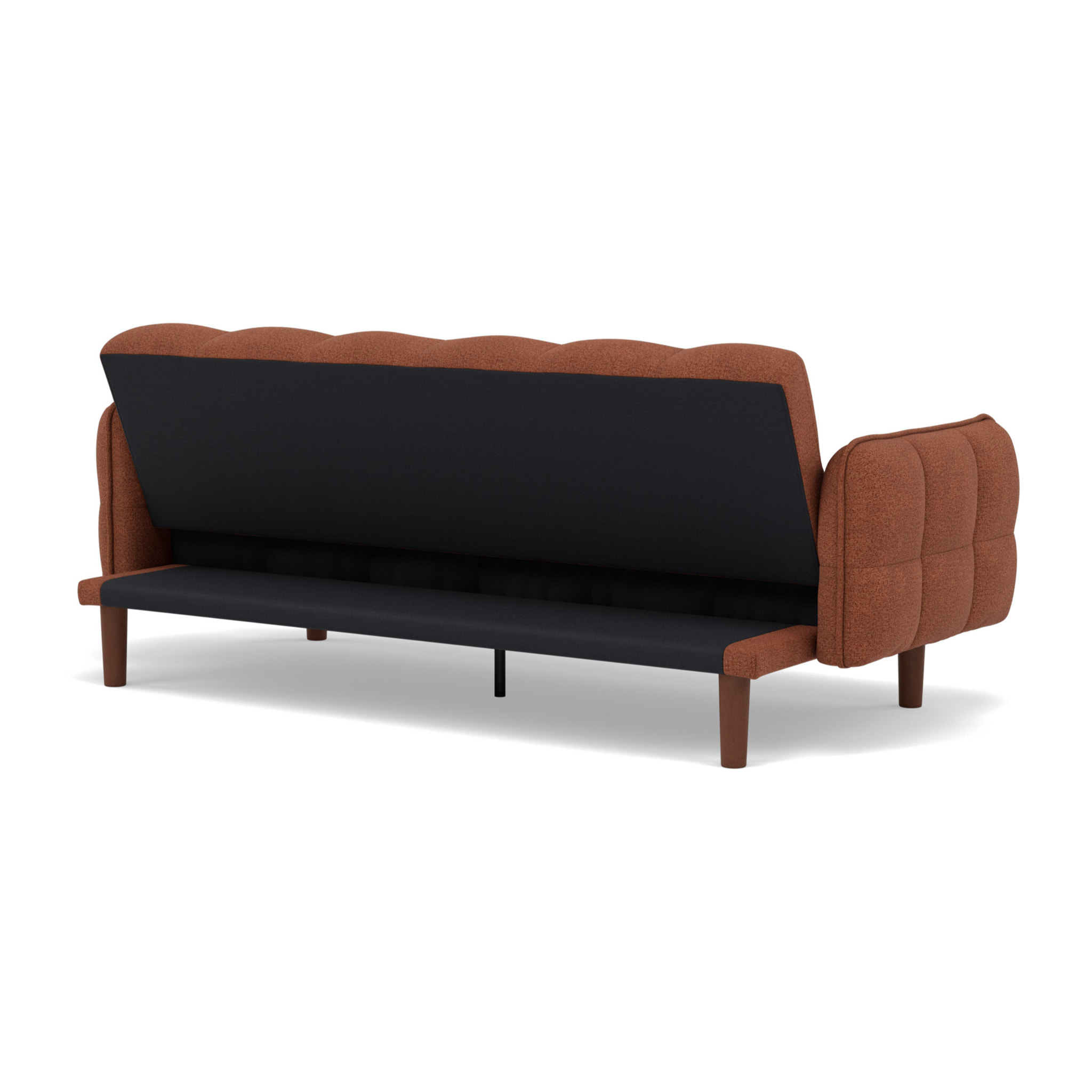 Adam - Canapé convertible clic-clac 2 places bubble en tissu texturé - Terracotta