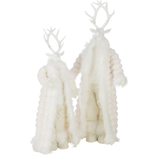 J-Line figurine Cerf Manteau - polyrésine - blanc - large