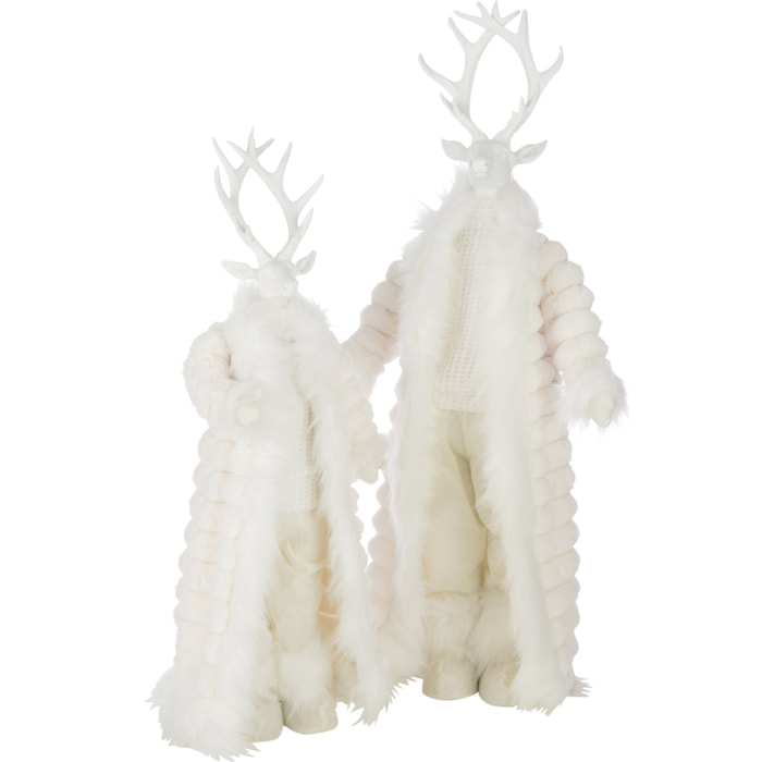 J-Line figurine Cerf Manteau - polyrésine - blanc - large