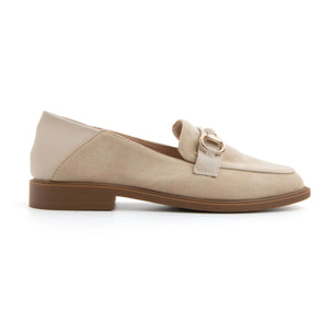 Mocassino bitexture con morsetto - BEIGE