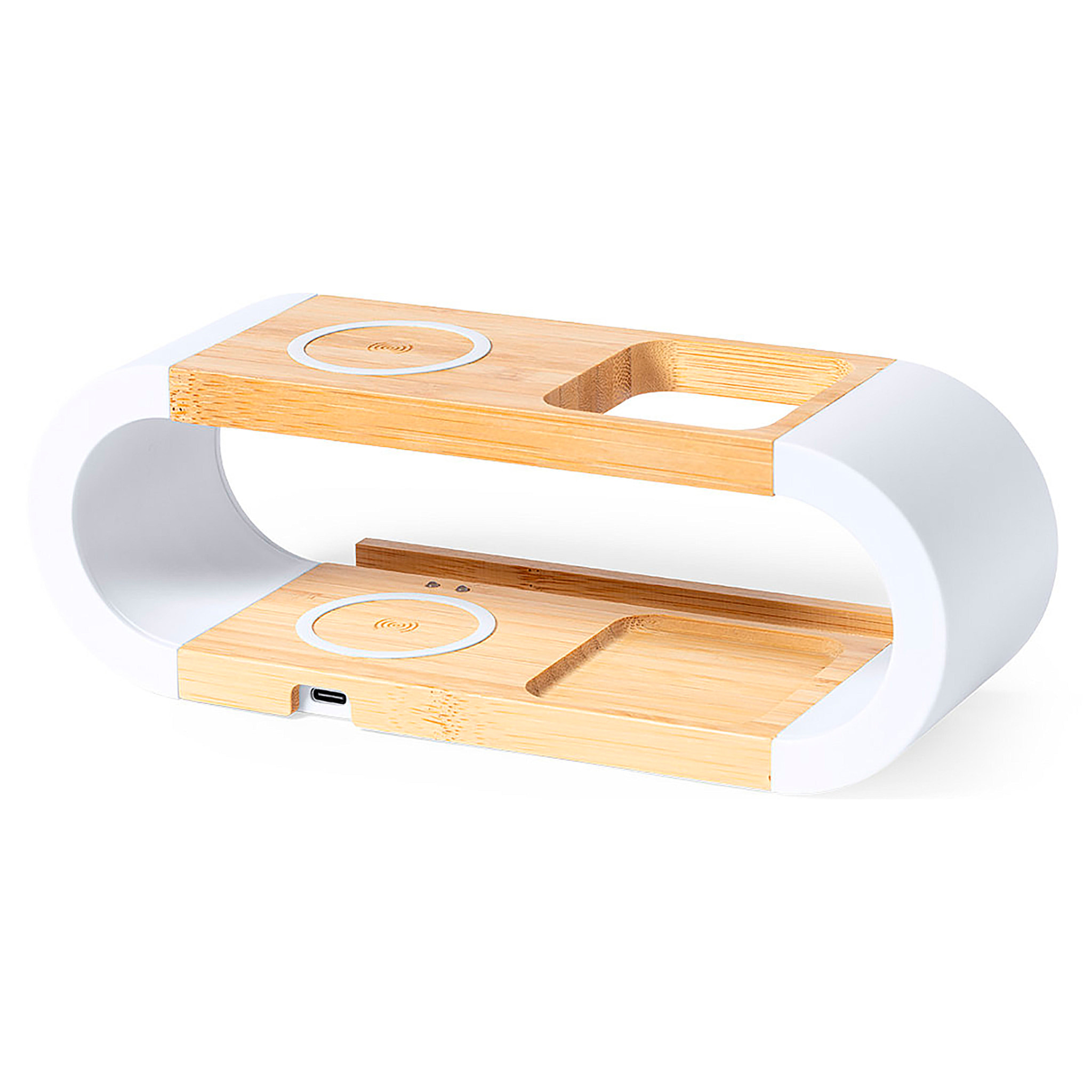 Stazione di ricarica per organizer wireless Nature Bamboo da 10 W