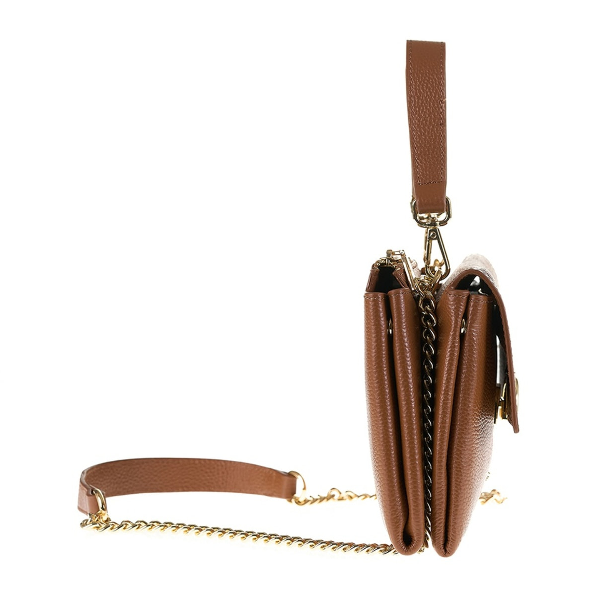 Borsa a spalla da donna Made in Italy - Modello Solara Lux - 100% pelle - 21.0 x 16.0 x 6.5 cm