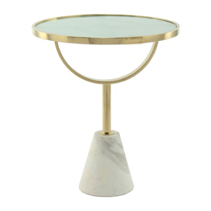 Tavolino Oscar 125 con Base in Marmo e Piano Effetto Pietra