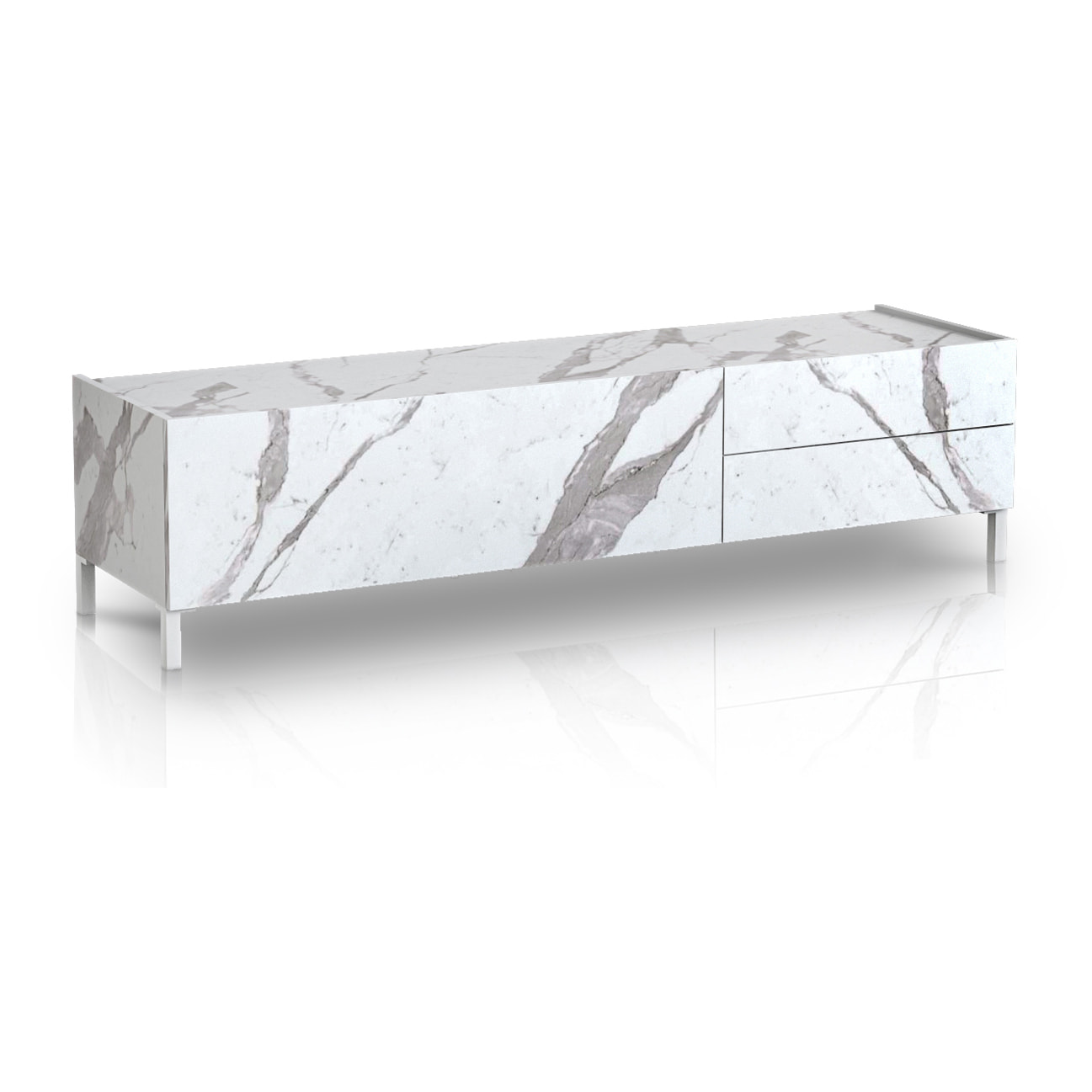 Tomasucci TV port EDDY WHITE MARBLE Blanc