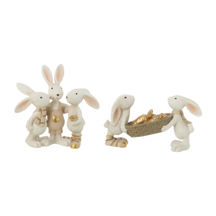 J-Line Lapin Carottes + Calin Resine Mix Assortiment De 2