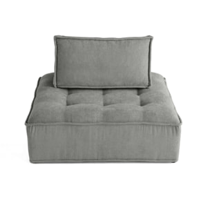 Marisol - module d'assise - velours texturé - Gris