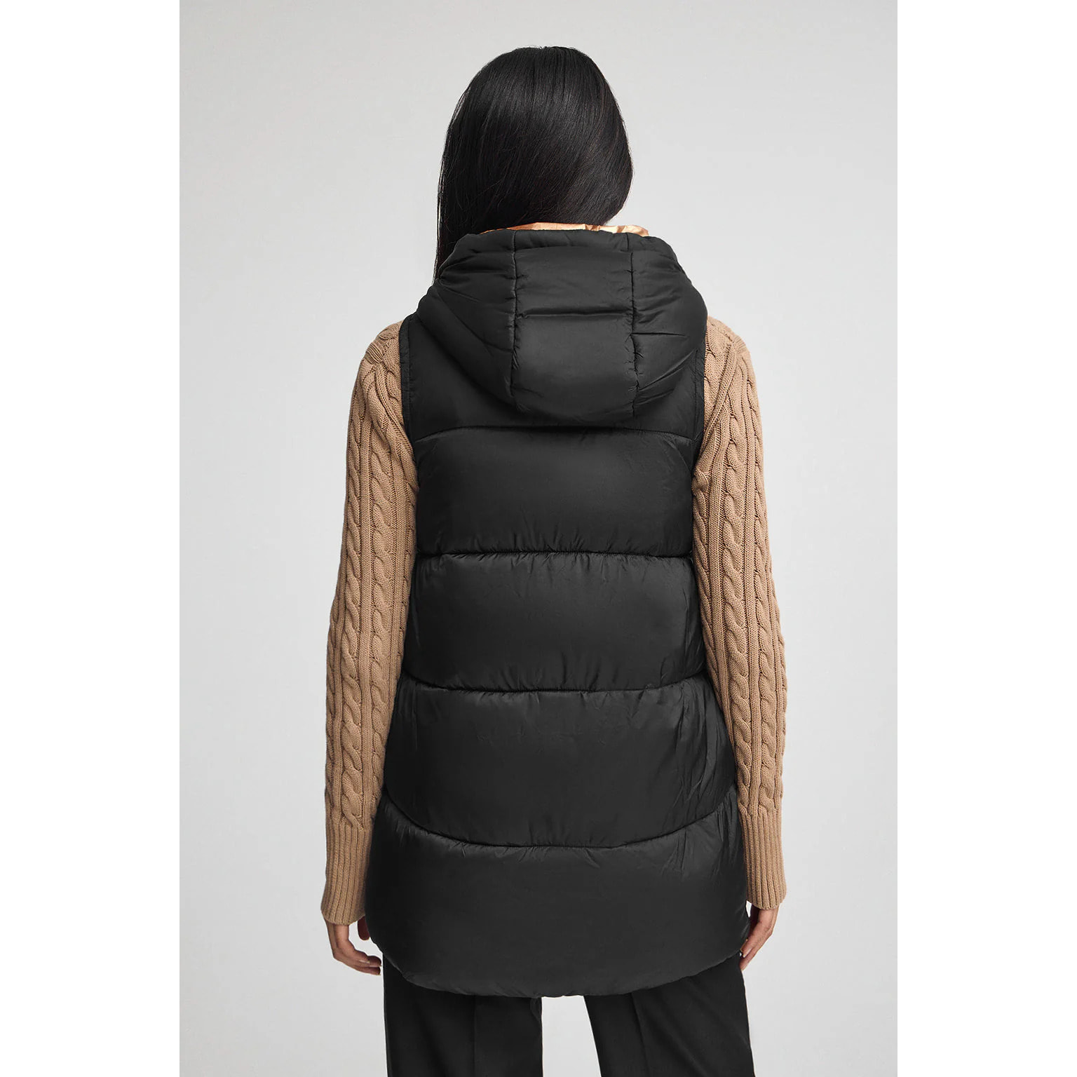 Chaleco acolchado negro con logo Polo Club