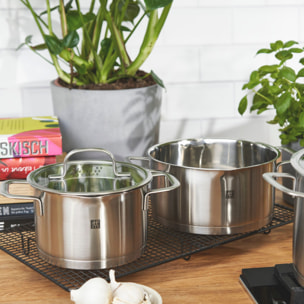 4-pcs, Set de casseroles, Argent