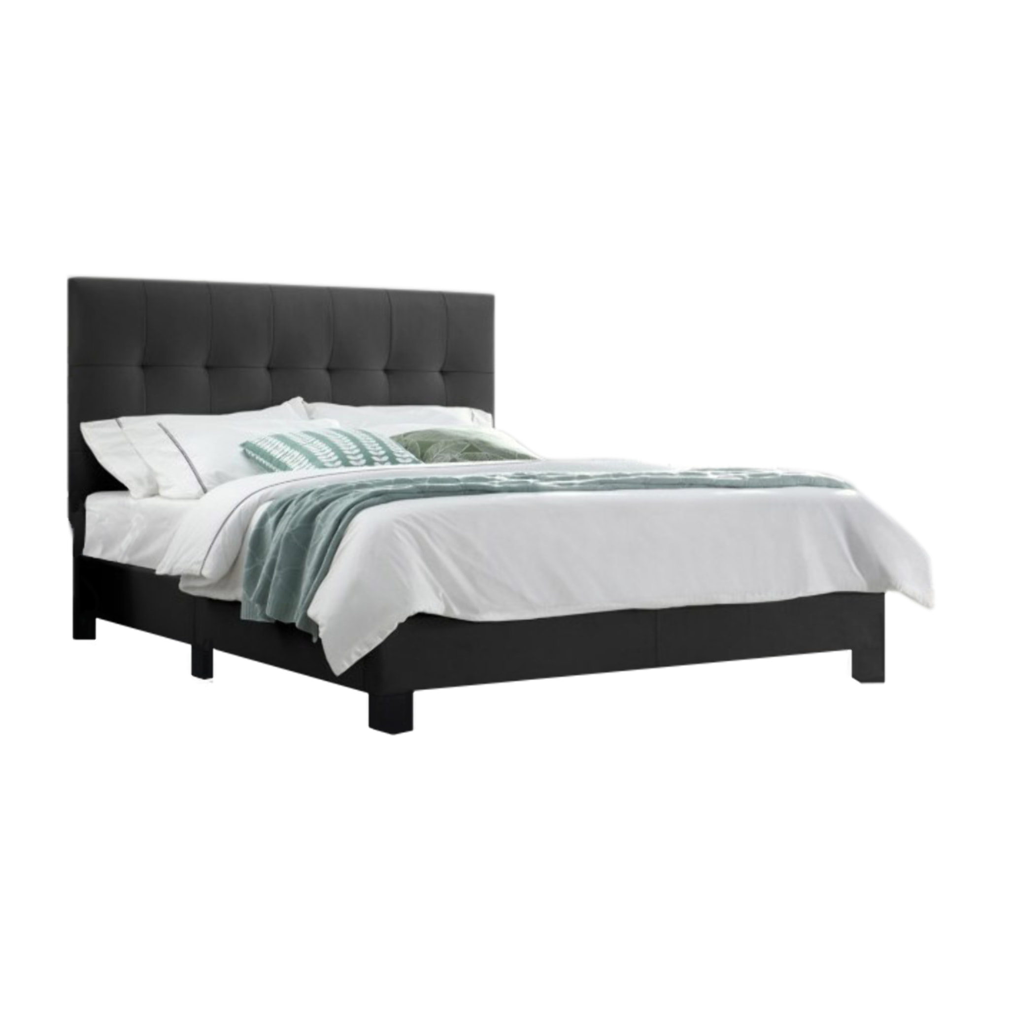 Lit double design capitonné 140 x 190 - BIANCA