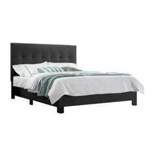 Lit double design capitonné 140 x 190 - BIANCA