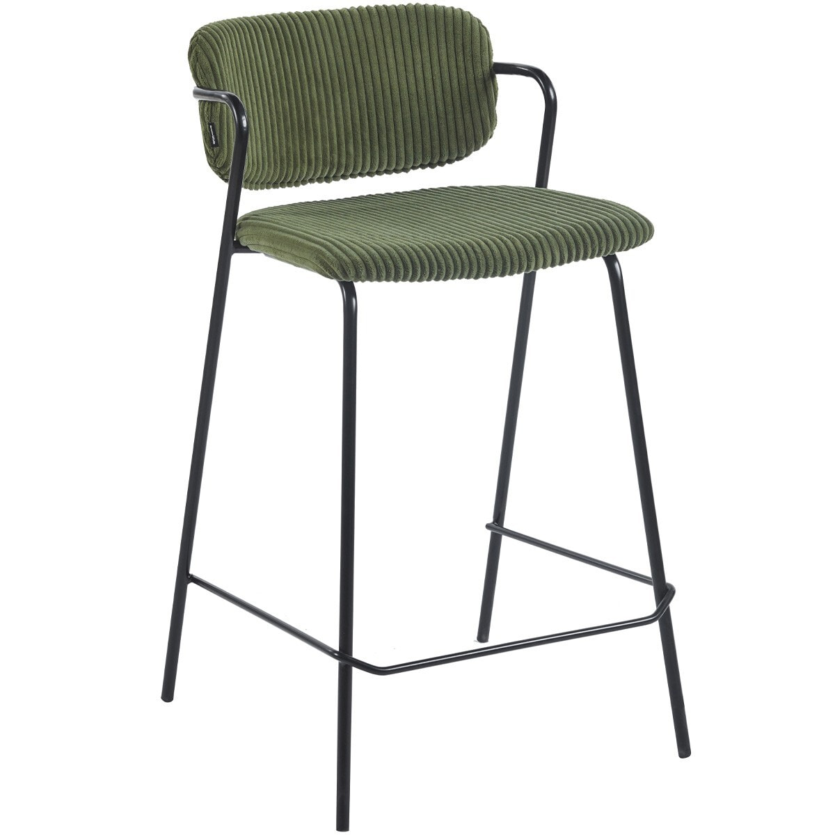 Lot de 2 tabourets de bar en velours côtelé - JONES