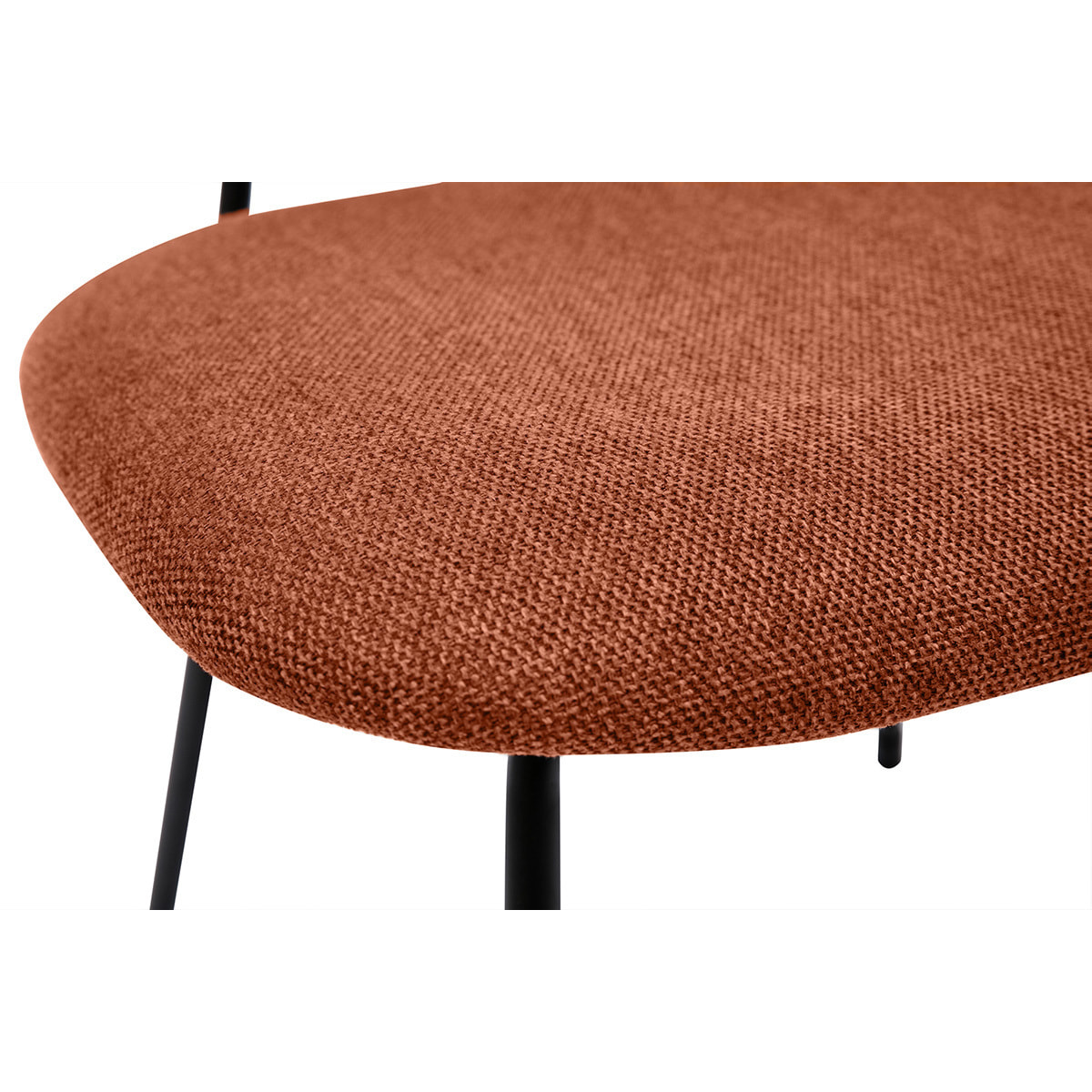 Chaises design en tissu effet velours terre brûlée et métal noir (lot de 2) BARNET
