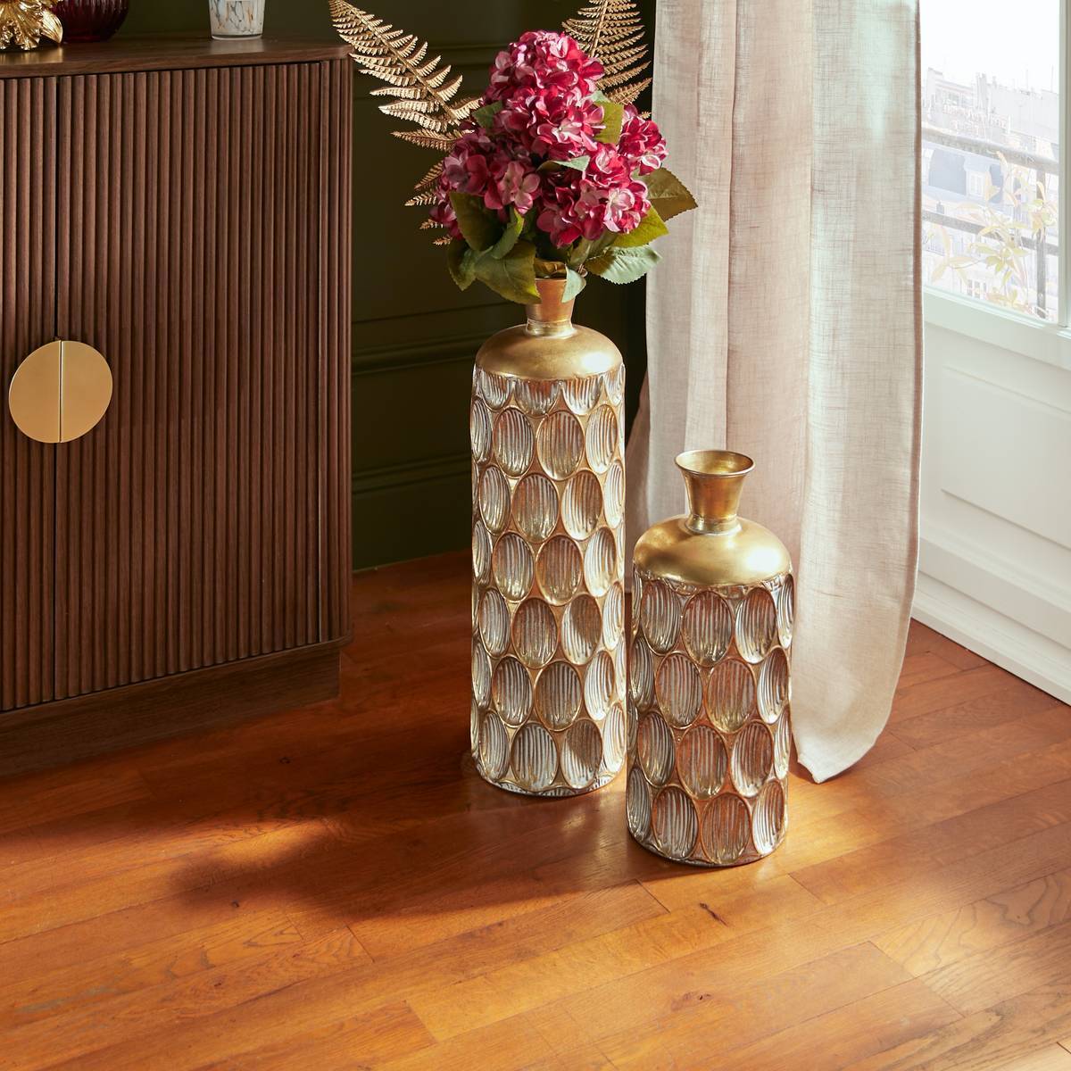 Vase Belli doré H60cm