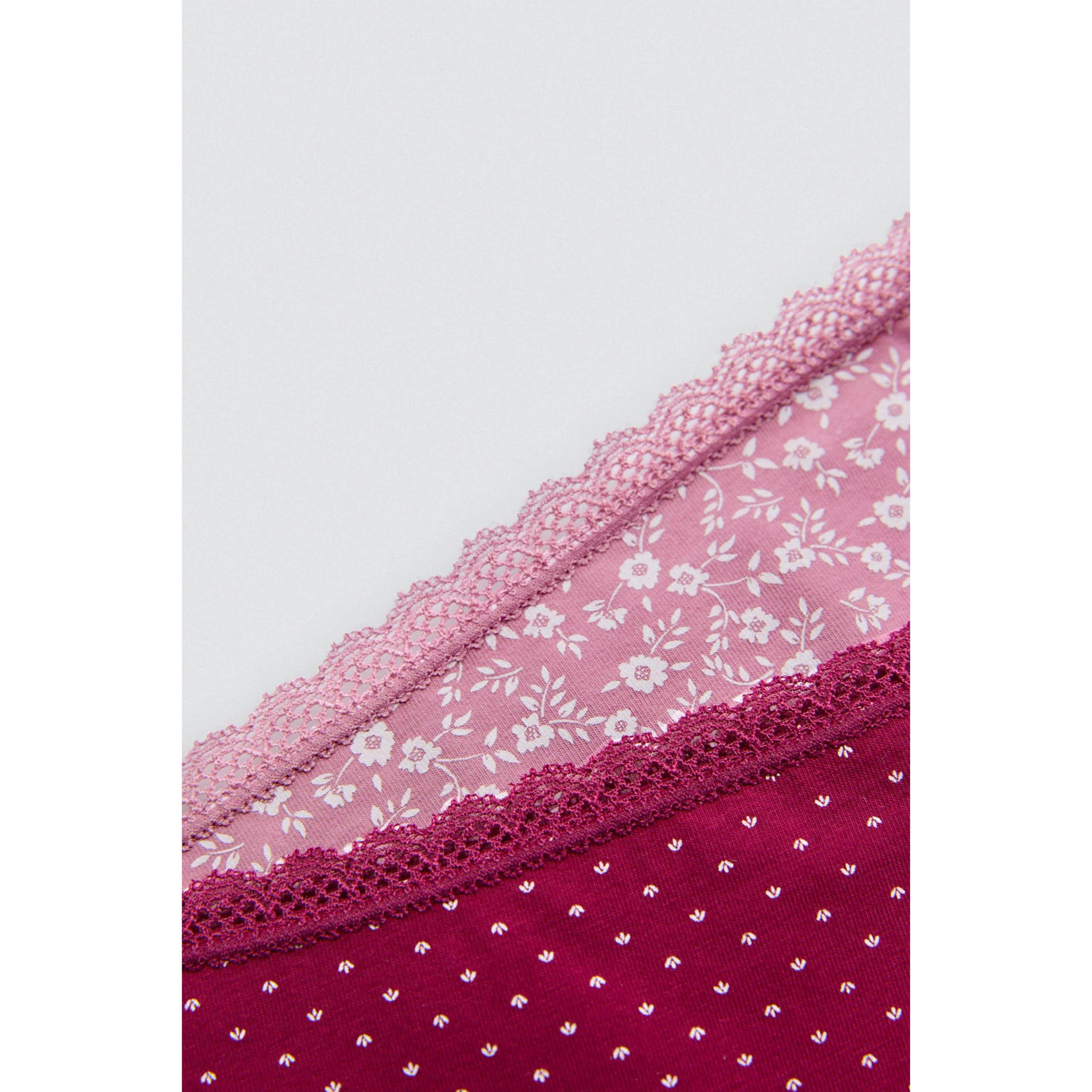 Confezione da 2 slip a vita alta con stampe rosa