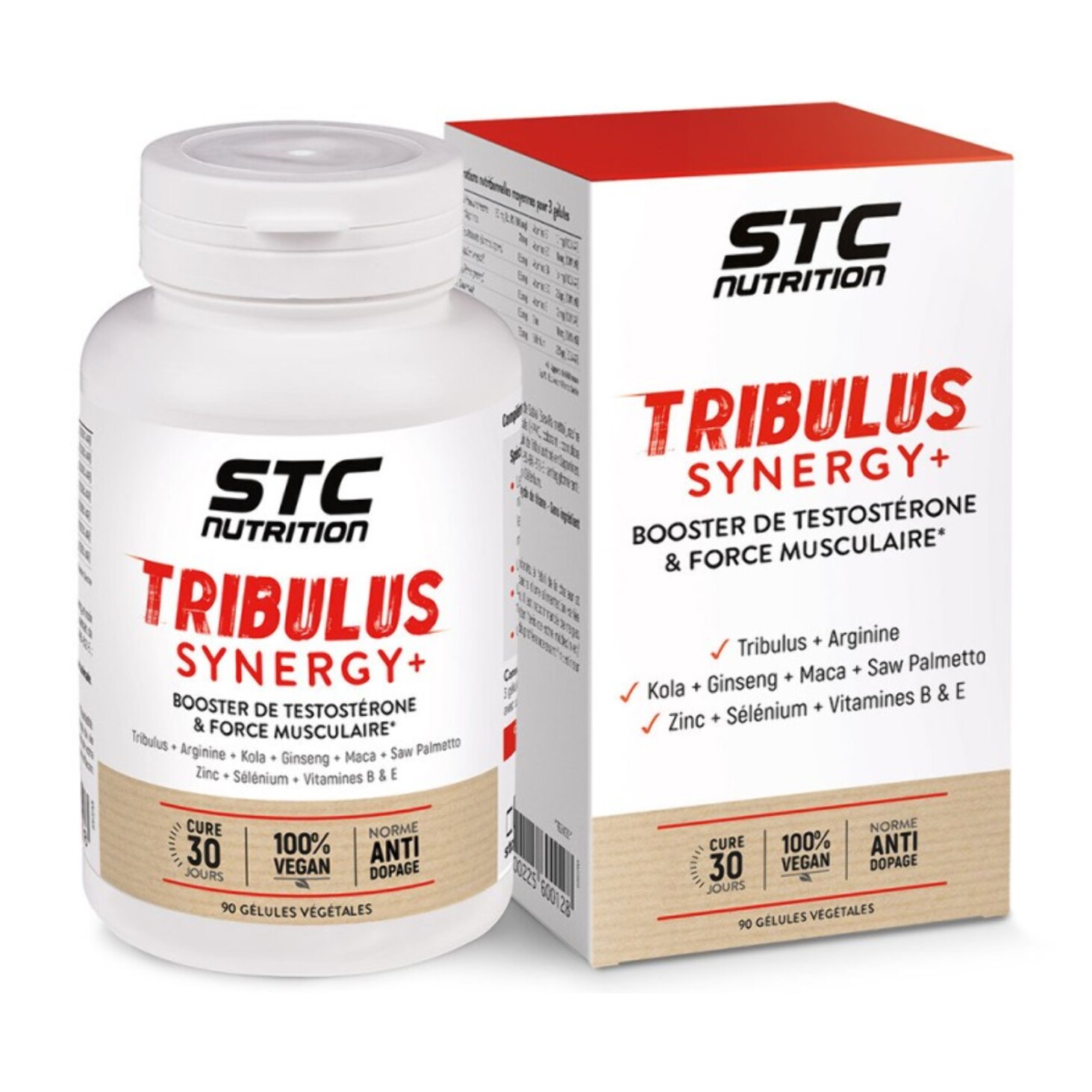 STC NUTRITION - Tribulus Synergy + - Favorise le maintien du taux de testostérone - Améliore les performances physiques & Améliore les performances physiques - 90 gélules végétales