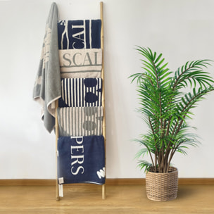Toalla de playa 90x180cm 100% algodón 420gsm en beige a rayas scalpers home