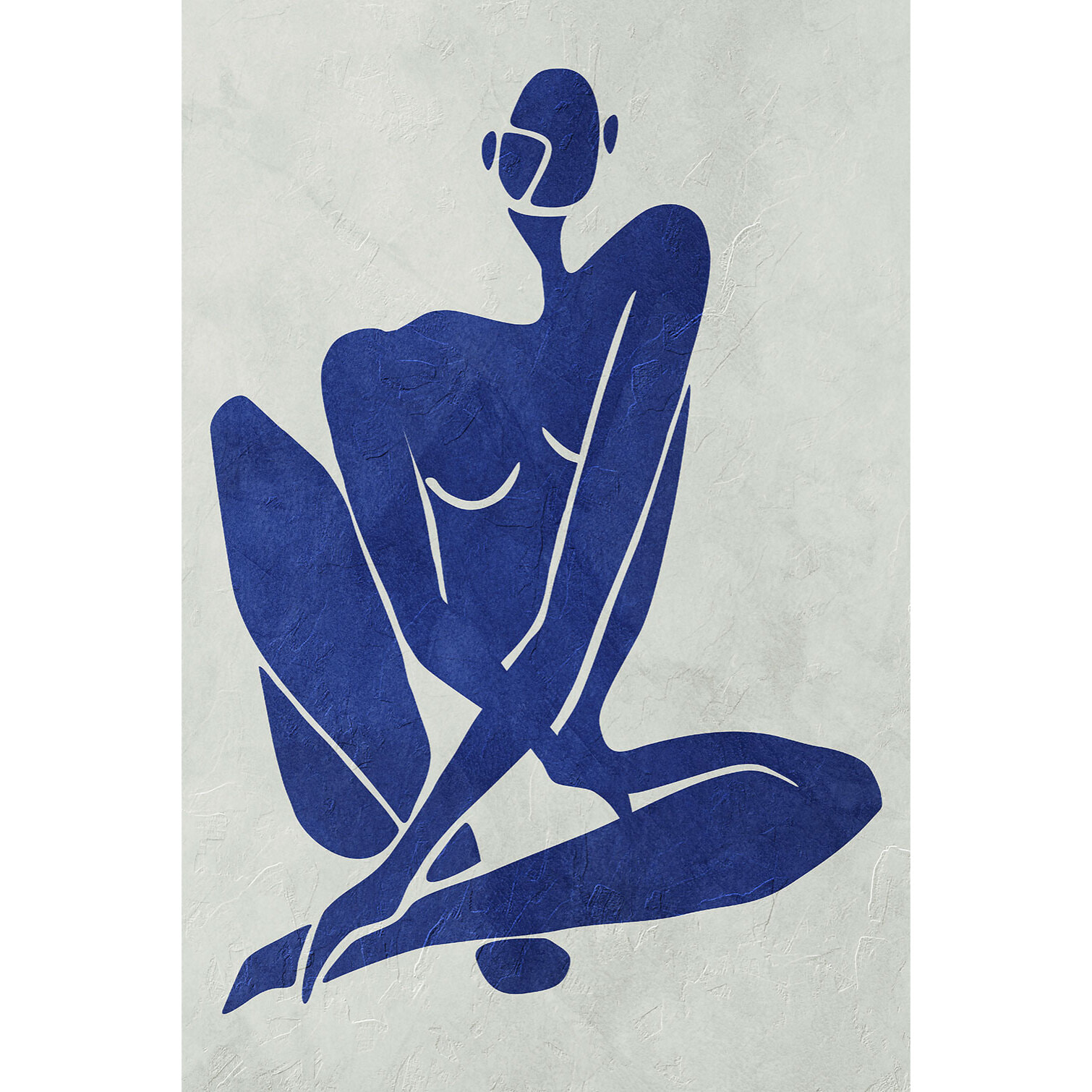 Tableau organique femme bleue  Toile imprimée