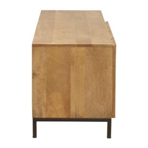 Meuble TV industriel en bois manguier massif et métal L145 cm YPSTER