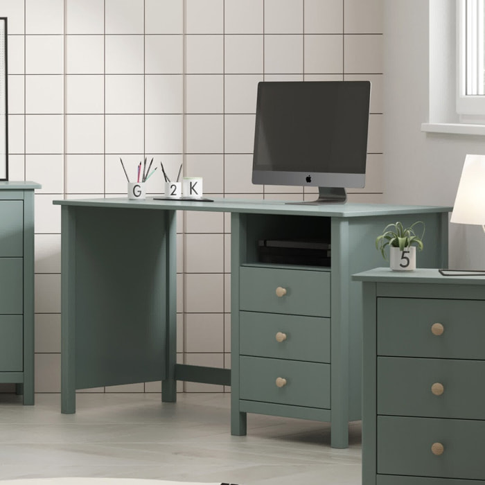 Bureau enfant 3 tiroirs en bois massif - MELVIN