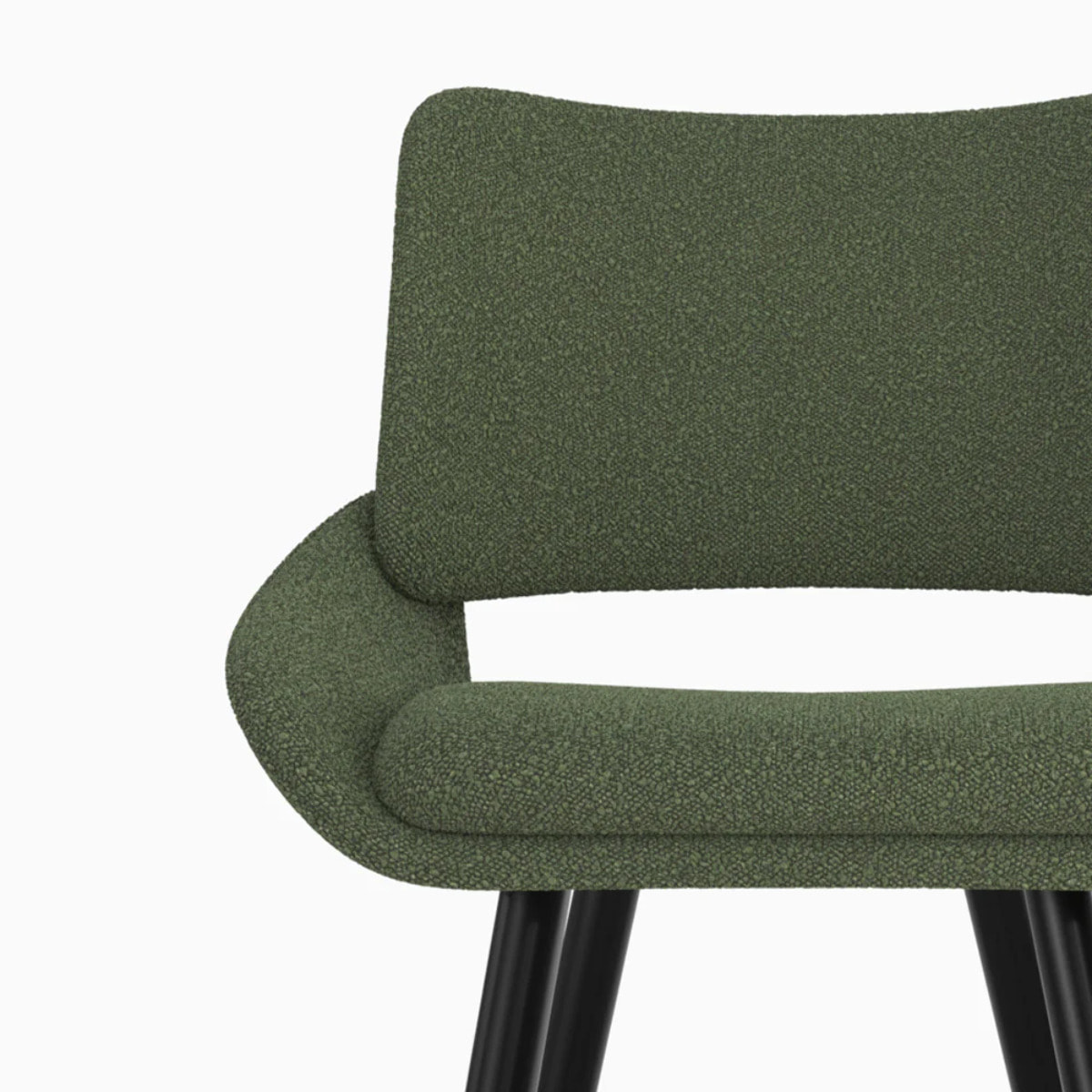 Lot de 2 chaises pour îlot central en tissu bouclé vert kaki 66 cm - Alfy