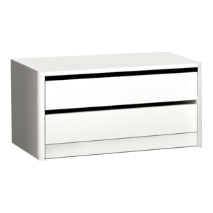Cajonera auxiliar de 2 cajones en blanco 77x38 cm Uniq Blanco