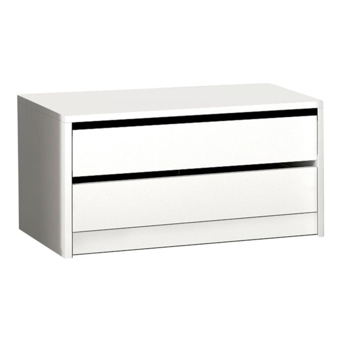 Cajonera auxiliar de 2 cajones en blanco 77x38 cm Uniq Blanco
