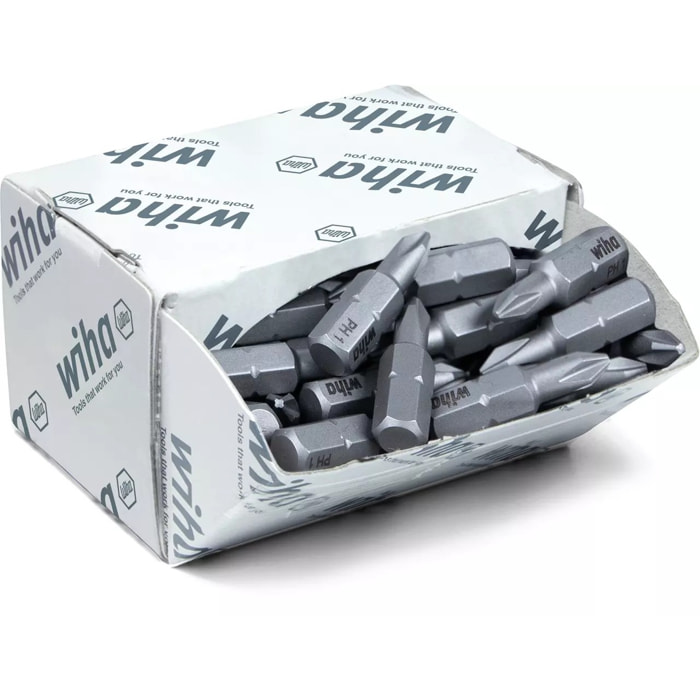 Boîte de 50 embouts standard - PZ1 x 25 mm - WIHA - 08056