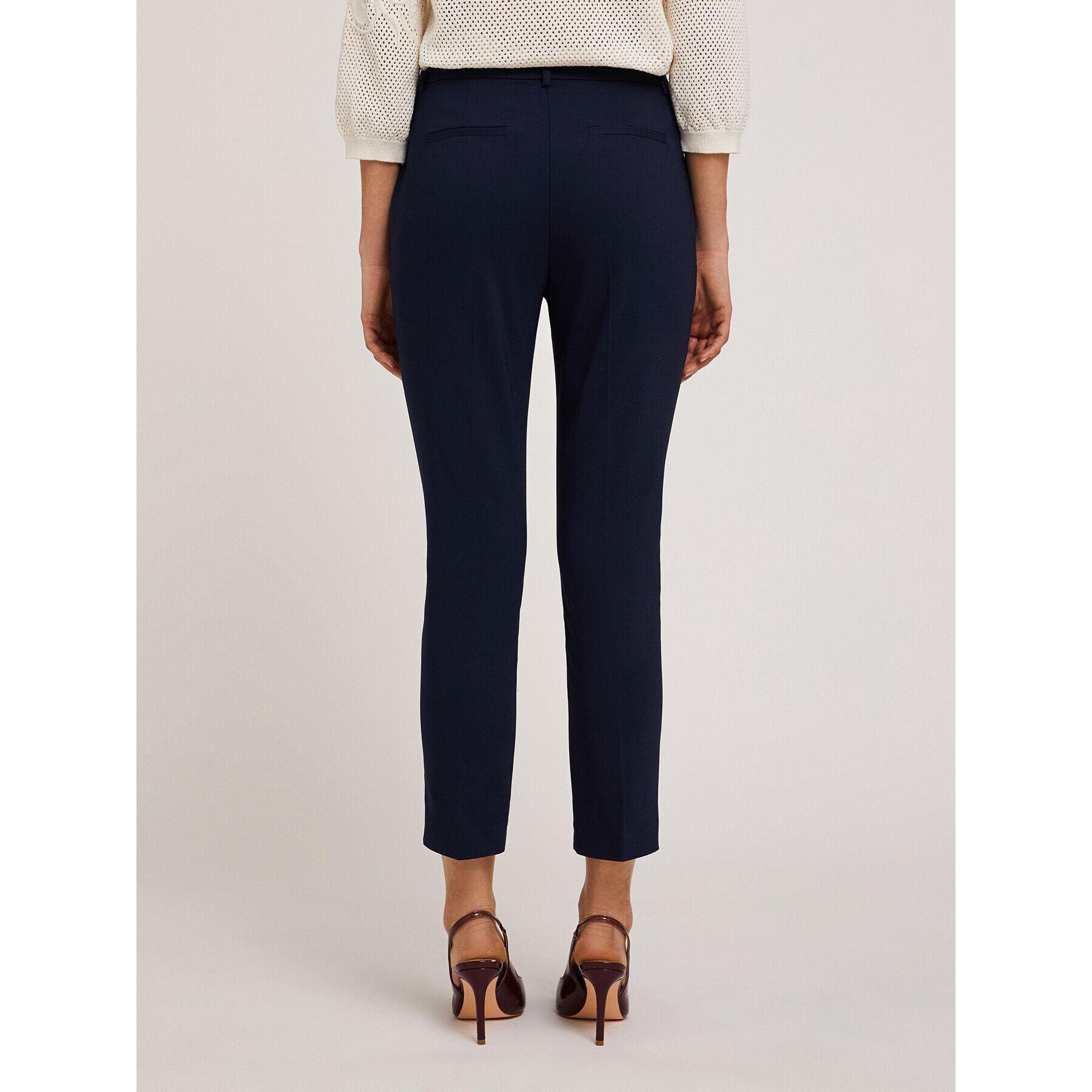 Motivi - Pantalón regular de tejido técnico - Azul