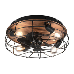 Trondheim - ventilatore da soffitto con plafoniera nero & marrone