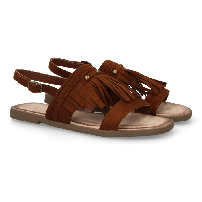 Sandalia boho mujer cómoda verano con flecos