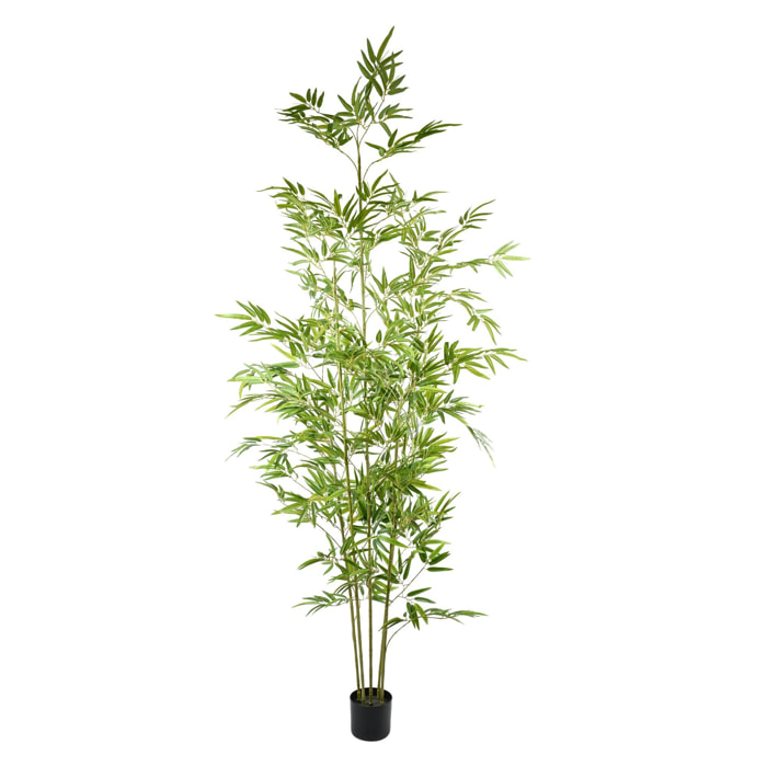 Bambú Artificial 235cm - Planta decorativa Realista con cañas naturales para Hogar ideal para Interiores