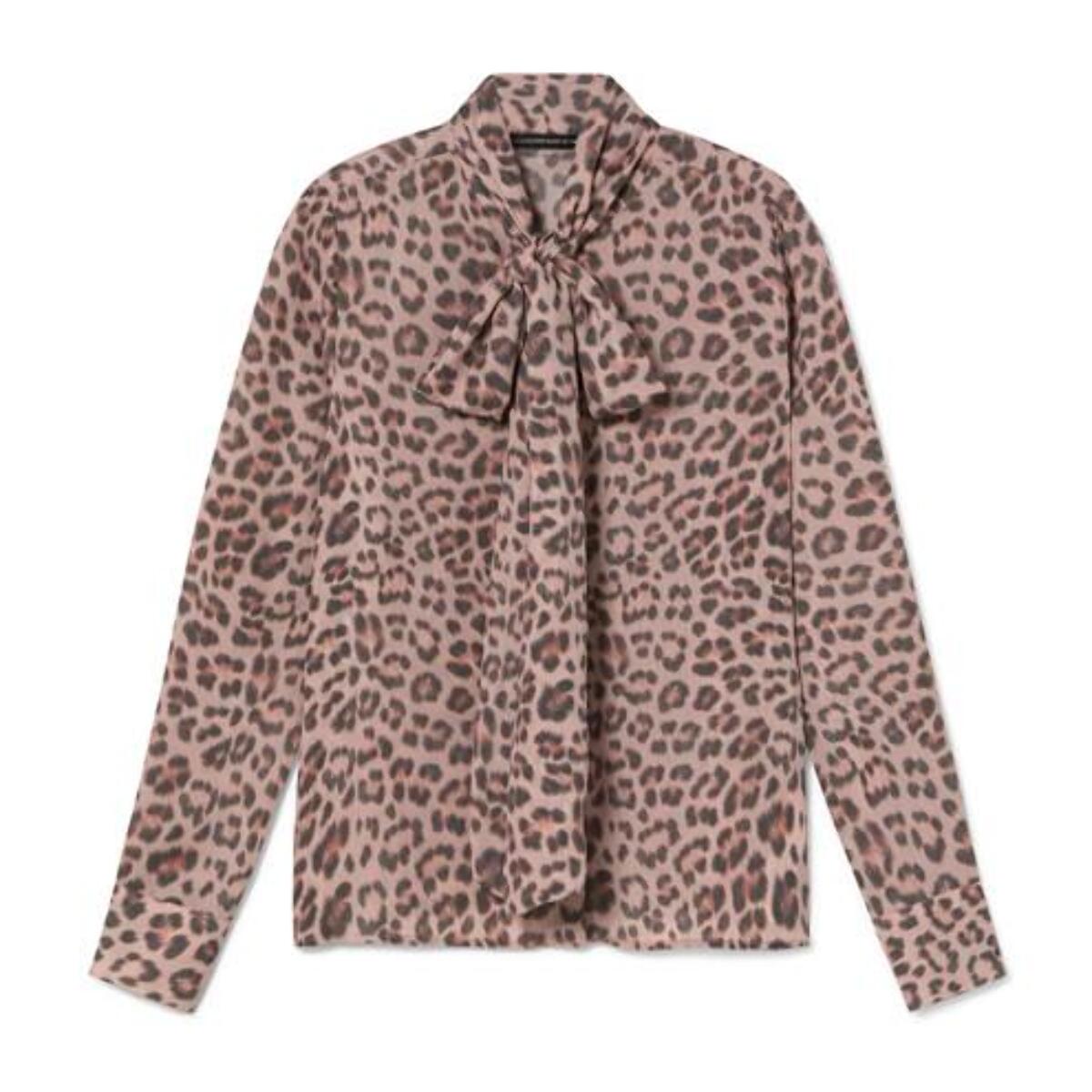 Camicia con fiocco animalier