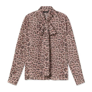 Camicia con fiocco animalier