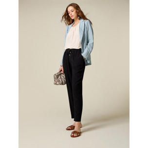 Oltre - Pantalones joggers de viscosa - Negro