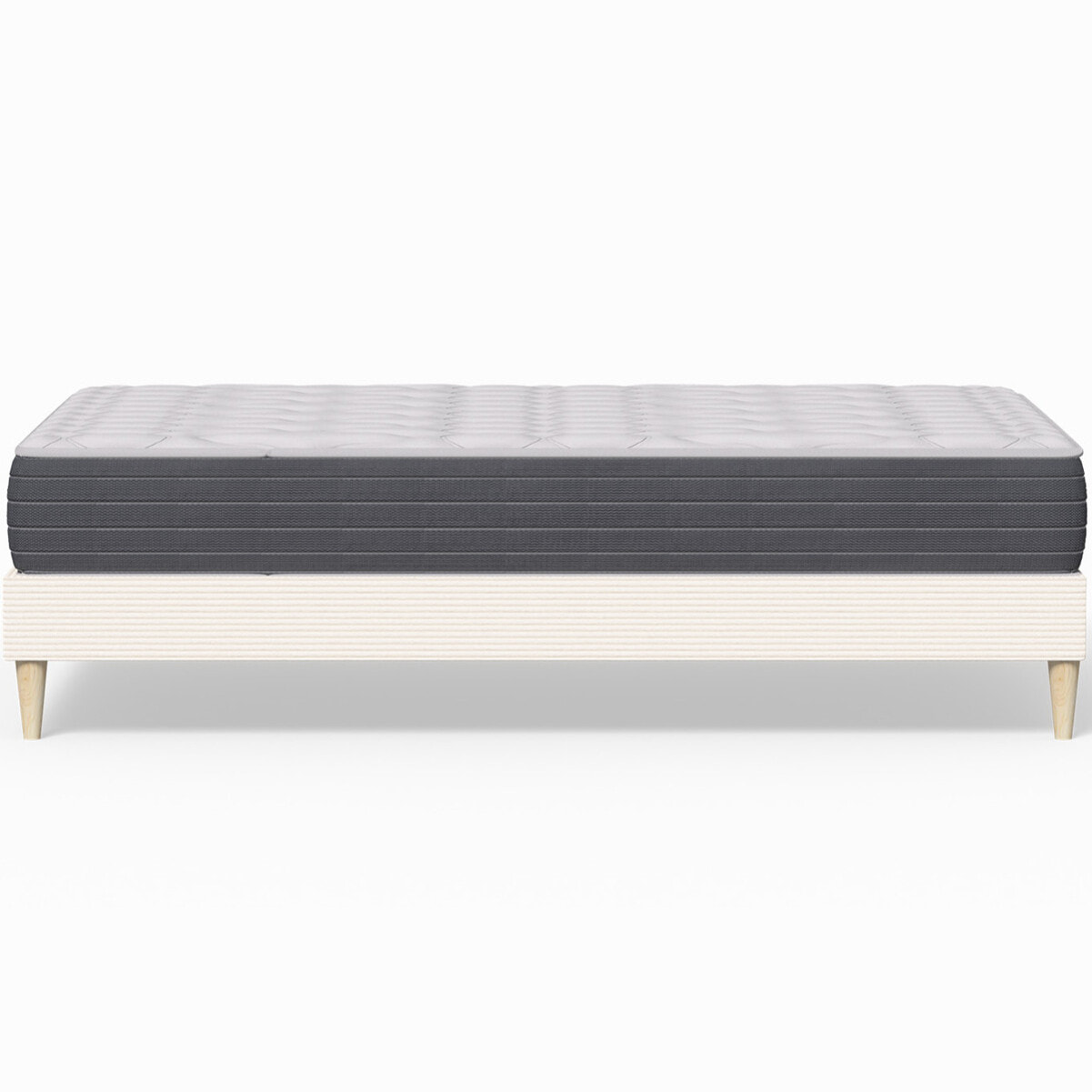 Pack lit en velours côtelé + Matelas mémoire de forme - DINA & MEMO HR