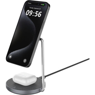 Chargeur induction ADEQWAT stand compatible Qi2/MagSafe 2 en 1 15W