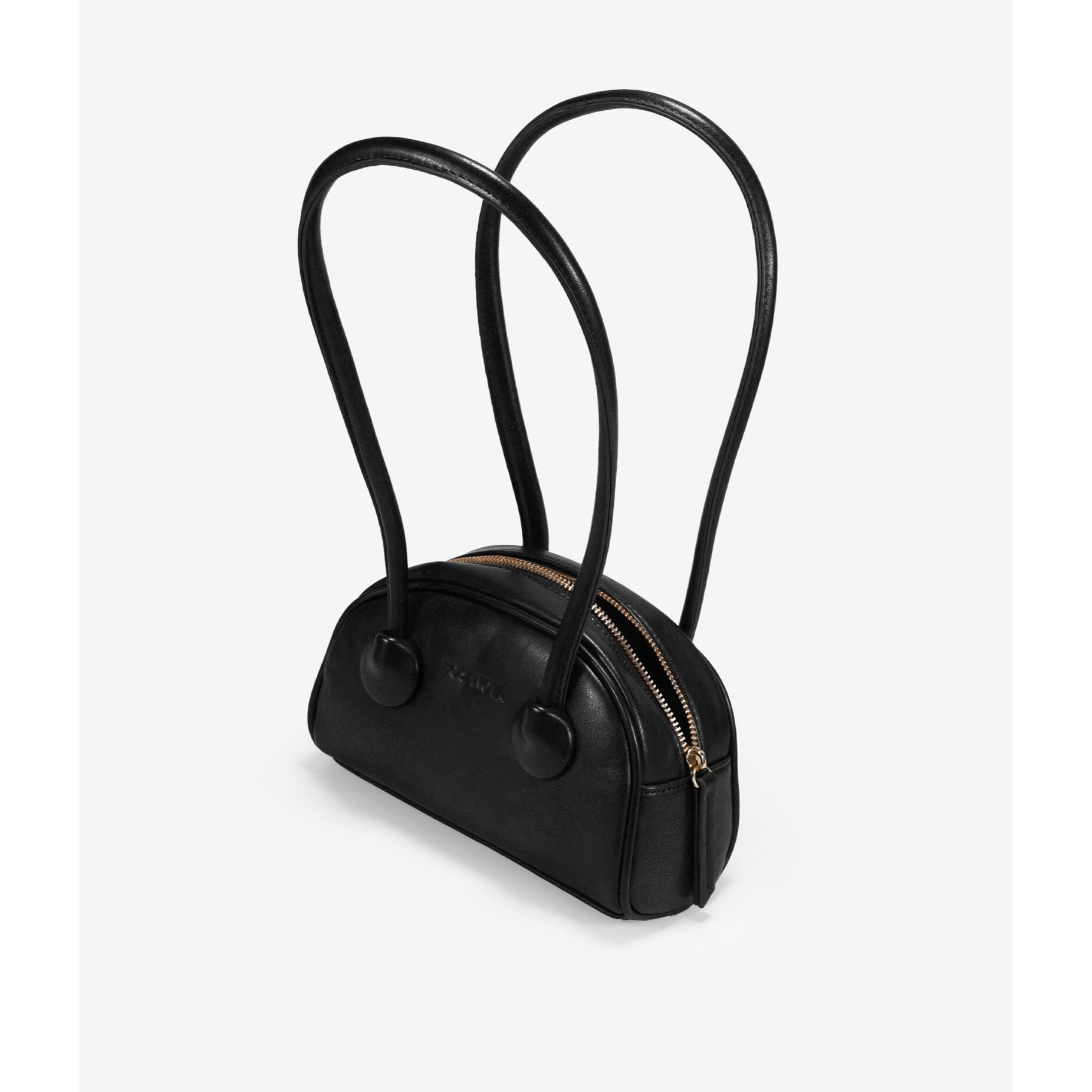 Bolso de hombro negro con cremallera