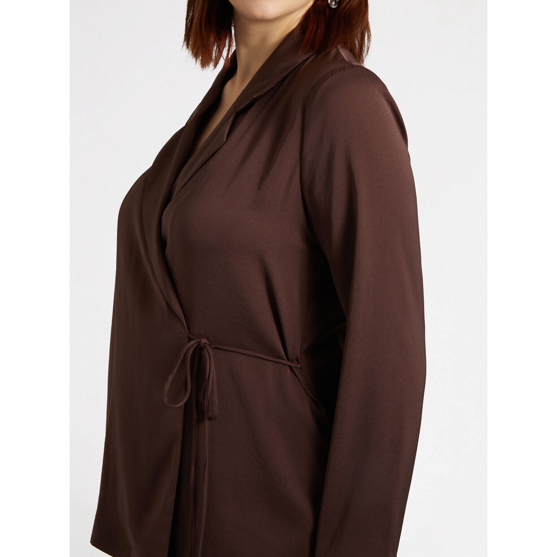 Fiorella Rubino - Blazer leggero in raso - Marrone