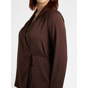 Fiorella Rubino - Blazer leggero in raso - Marrone