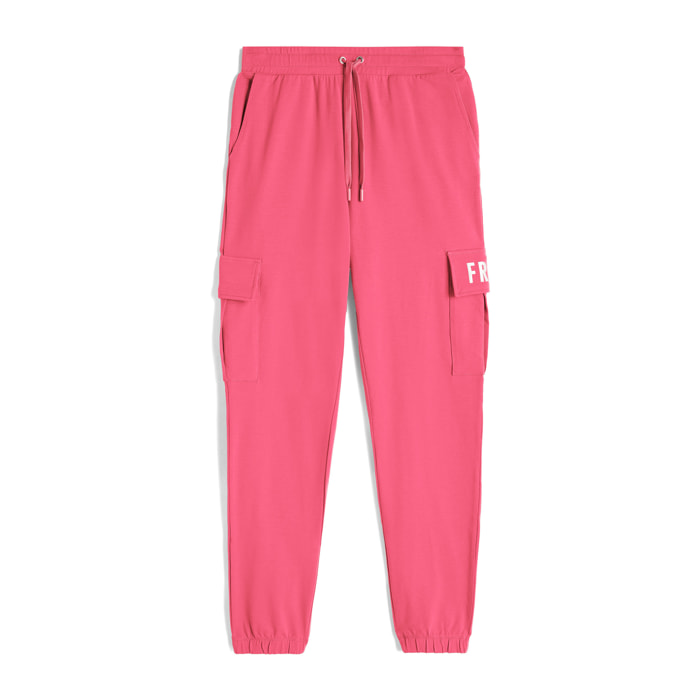 Pantaloni donna in heavy jersey stretch con tasche cargo