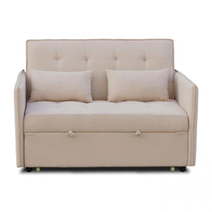 Sofá cama de 2 plazas en beige 135 cm Nasya Beige