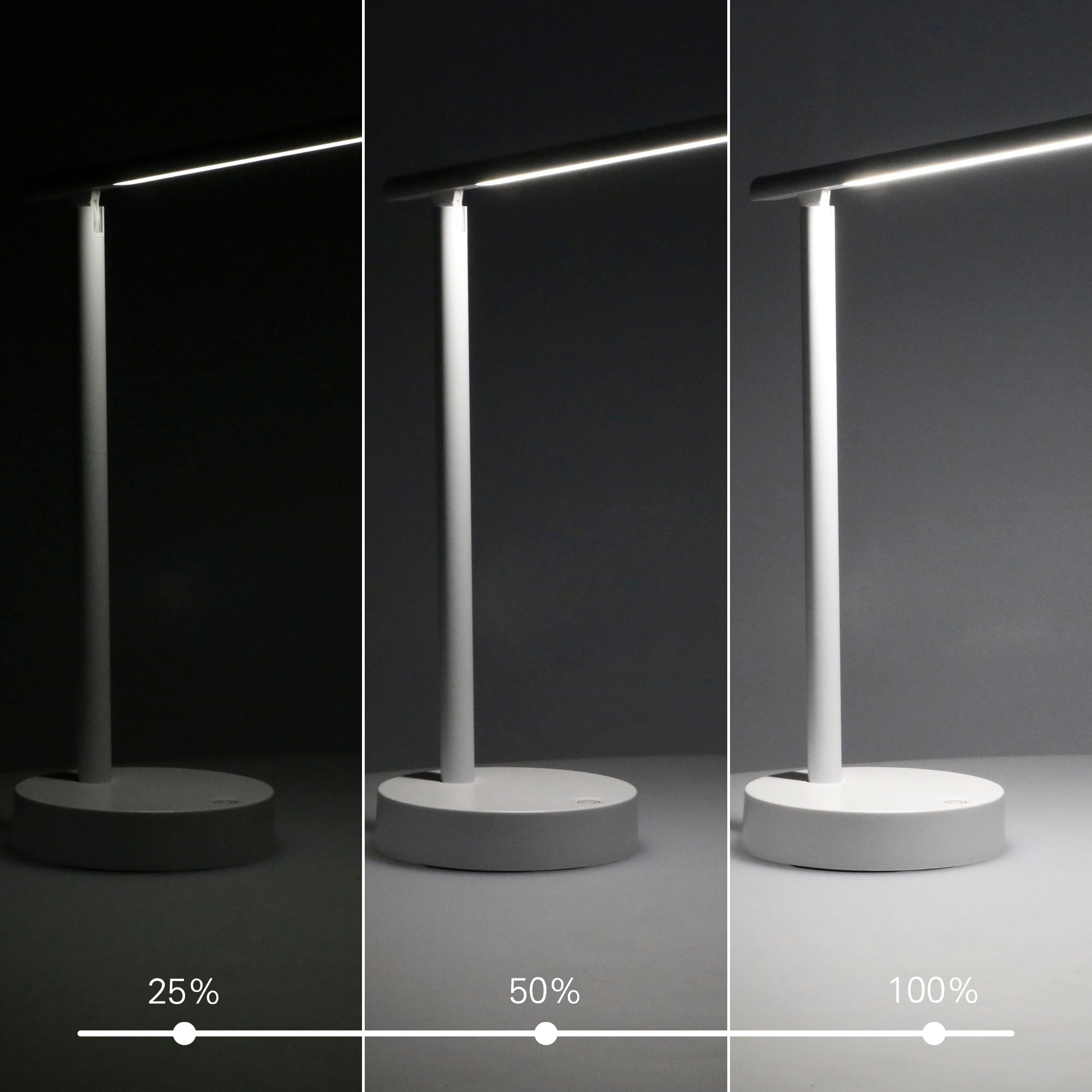 Forlight ARCHIE (2uds) Lámpara Flexo de Escritorio LED con Batería Intensidad Regulable con Luz Neutra. Flexo Aluminio Blanco