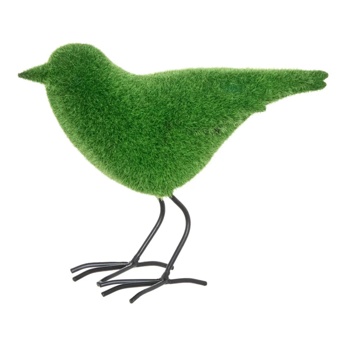 Statuette d'oiseau Grass gazon synthétique H19,7cm vert